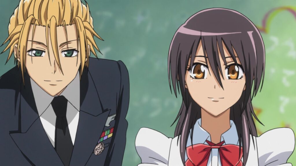 Mikasi and Usui dressed formally in Maid-Sama